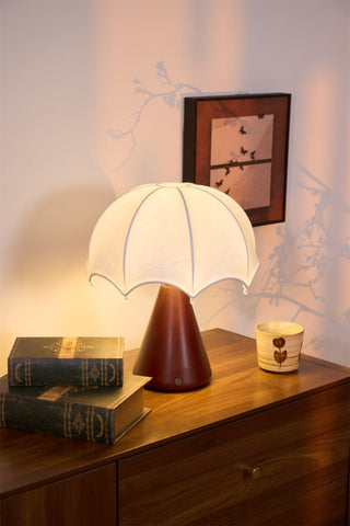 Parasol Lampe de Table en Bois de Noyer