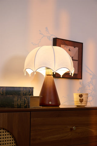 Parasol Lampe de Table en Bois de Noyer