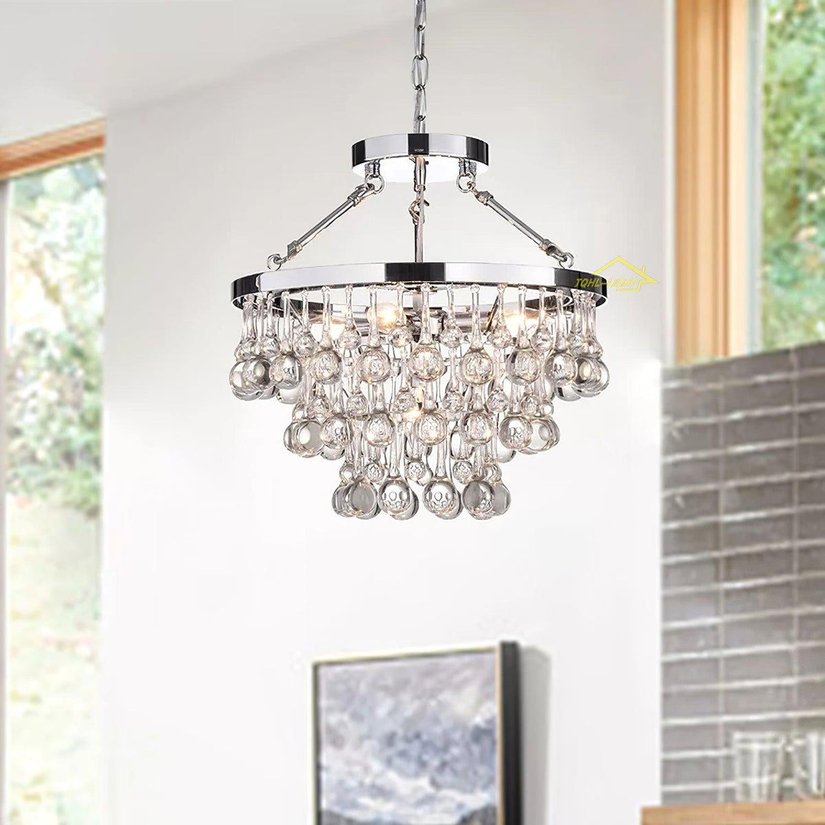 Avelis Postmodern Luxury Unique Tiered Crystal Lustre
