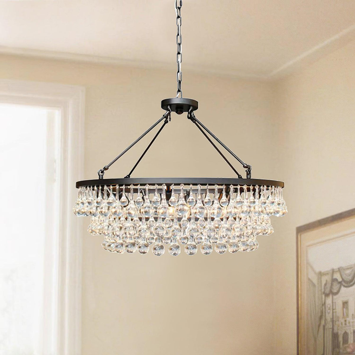 Avelis Postmodern Luxury Unique Tiered Crystal Lustre