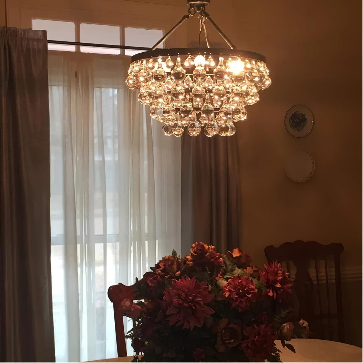 Avelis Postmodern Luxury Unique Tiered Crystal Lustre
