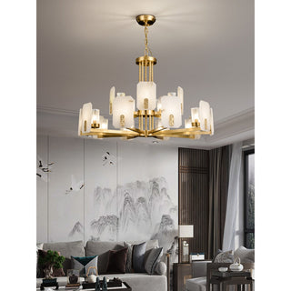 Aursorion Lustre Laiton Albâtre Luxe Postmoderne