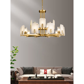 Aursorion Lustre Laiton Albâtre Luxe Postmoderne