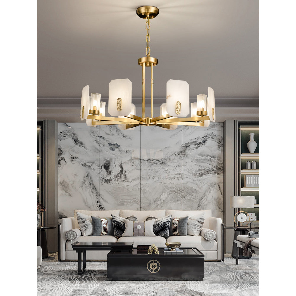 Aursorion Lustre Laiton Albâtre Luxe Postmoderne