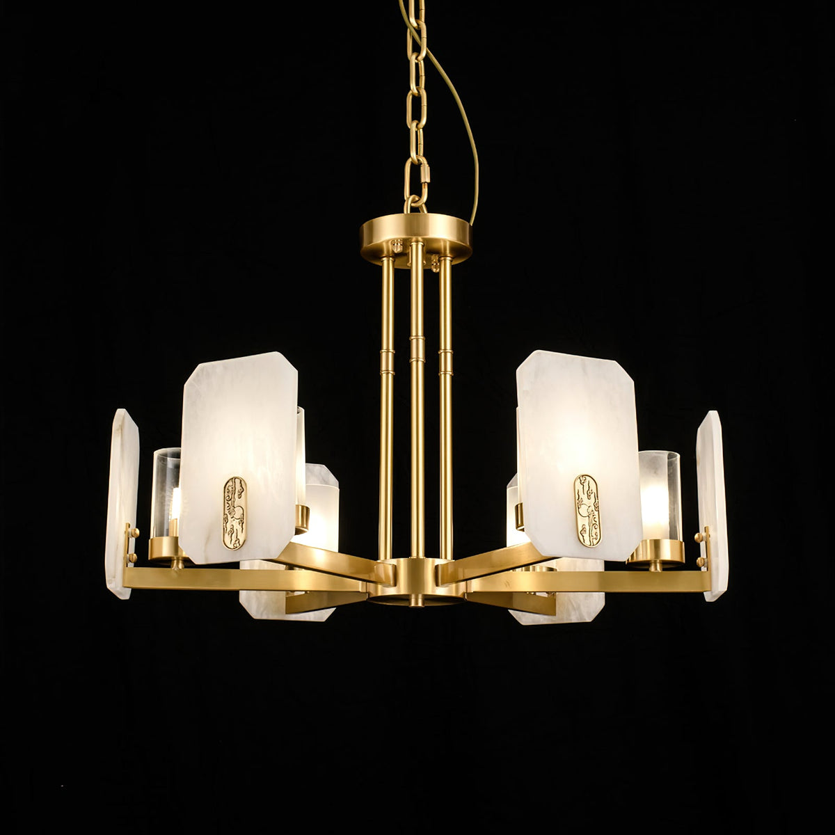 Aursorion Lustre Laiton Albâtre Luxe Postmoderne