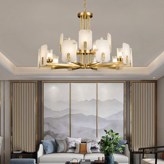 Aursorion Lustre Laiton Albâtre Luxe Postmoderne