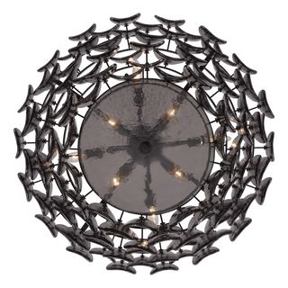 Aurora Lustre Luxueux en Verre et Laiton