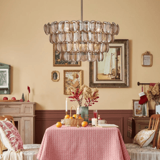 Aurora Lustre Luxueux en Verre et Laiton
