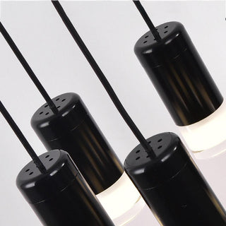 Lustra Lustre Lignes Noir Structure Métallique LED