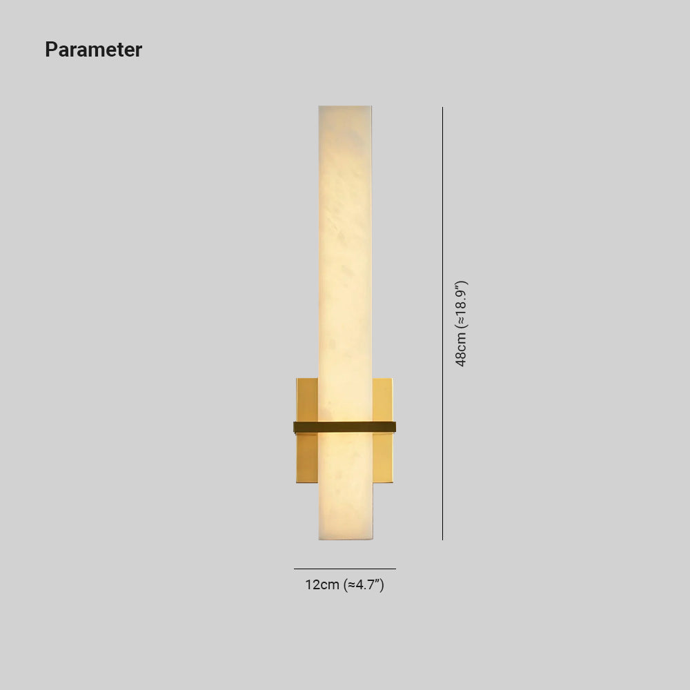 Ritta Wall Lamp White Alabaster Brass Modern Cuboid-Neutral Decor