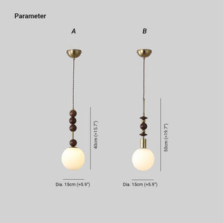 Norn Suspension Verre Perles en Bois
