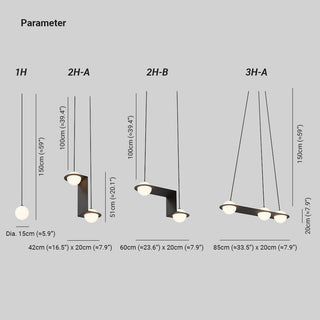 Selan Suspension en Verre Noir