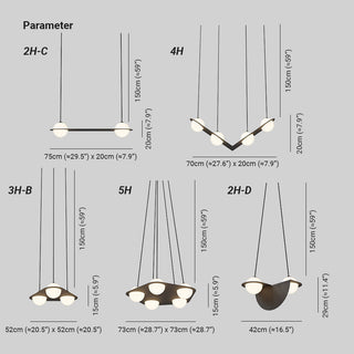 Selan Suspension en Verre Noir
