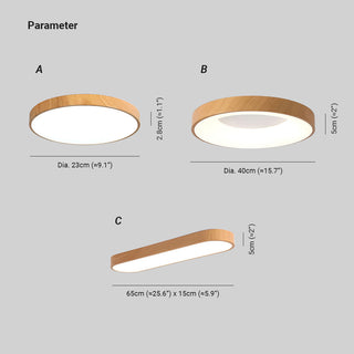 Eliriel Lampe Plafonnier Ronde Minimaliste en Bois-Luire