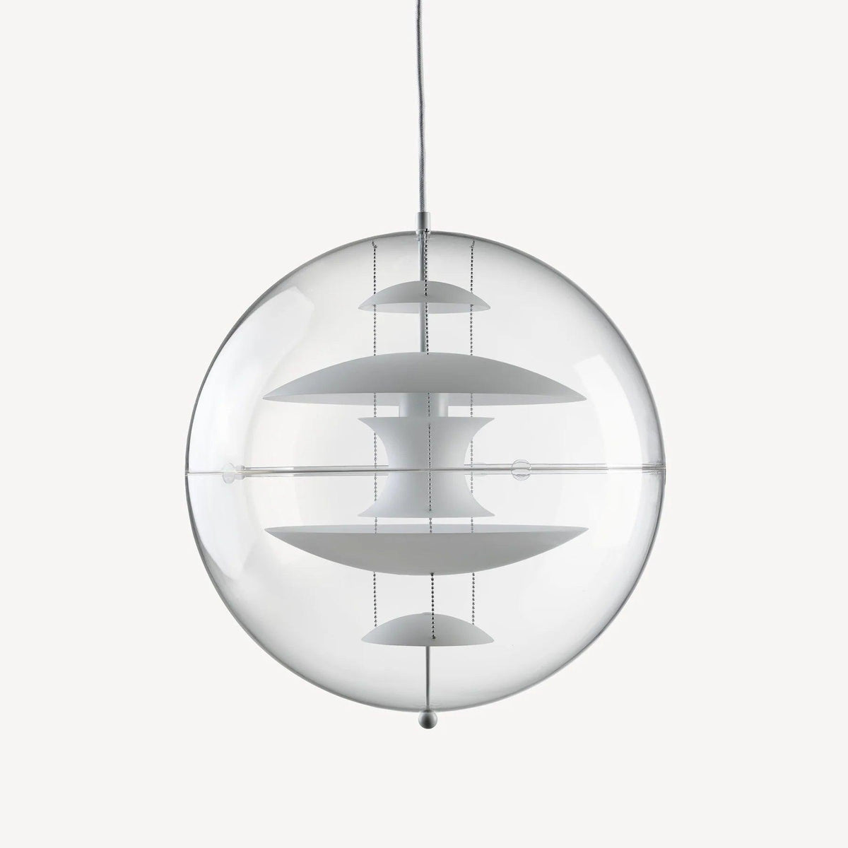 Pendant Lamp Floating Geometric Layers Clear Globe Futuristic Modern-Neutral Decor