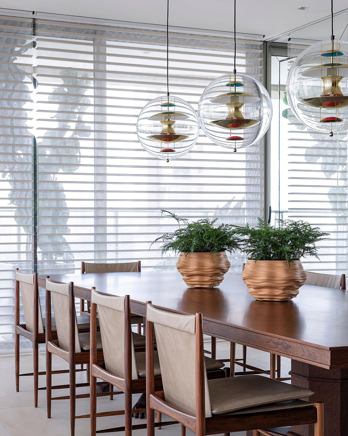 Pendant Lamp Floating Geometric Layers Clear Globe Futuristic Modern-Neutral Decor