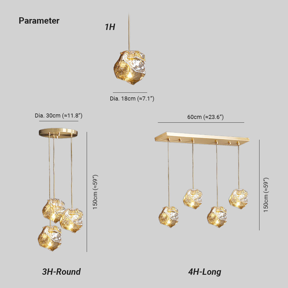 Ice Verre Suspension Luminaire Design