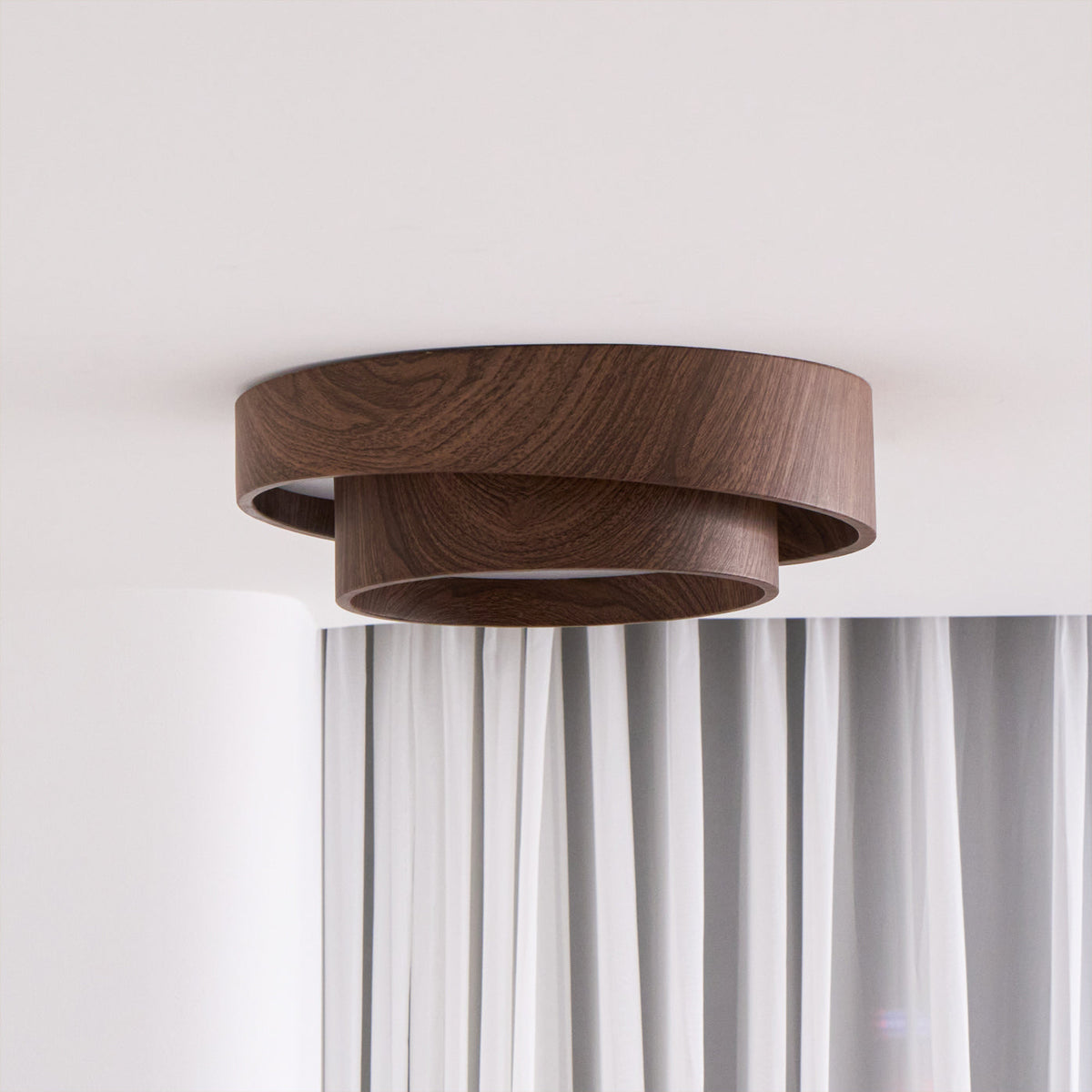 Wavin Plafonnier Double Anneaux Couleur Noyer