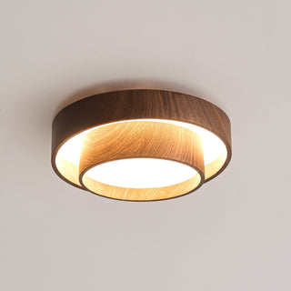 Wavin Plafonnier Double Anneaux Couleur Noyer