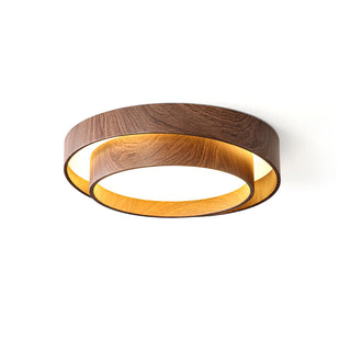 Wavin Plafonnier Double Anneaux Couleur Noyer