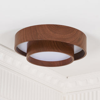 Wavin Plafonnier Double Anneaux Couleur Noyer