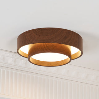 Wavin Plafonnier Double Anneaux Couleur Noyer