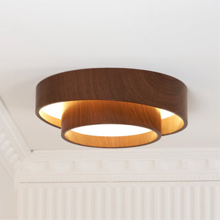 Wavin Plafonnier Double Anneaux Couleur Noyer