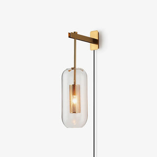 Vadim Glass Plug-in Wall Lamp-Neutral Decor