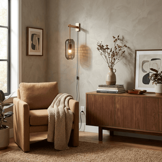 Vadim Glass Plug-in Wall Lamp-Neutral Decor