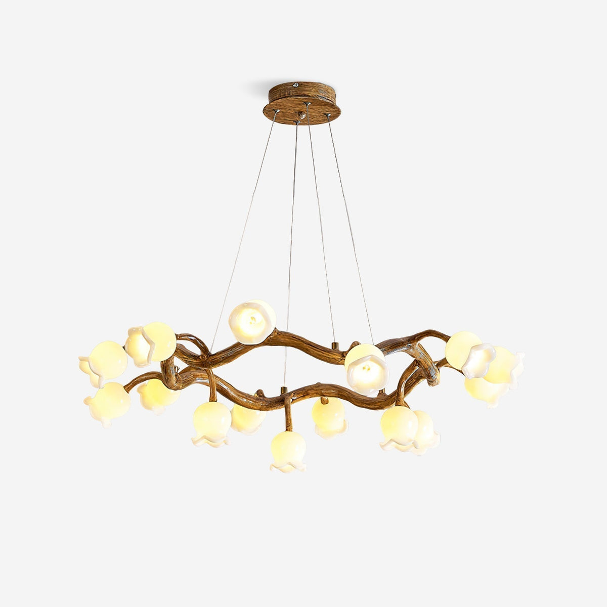 Alva Flowers Chandelier-Neutral Decor