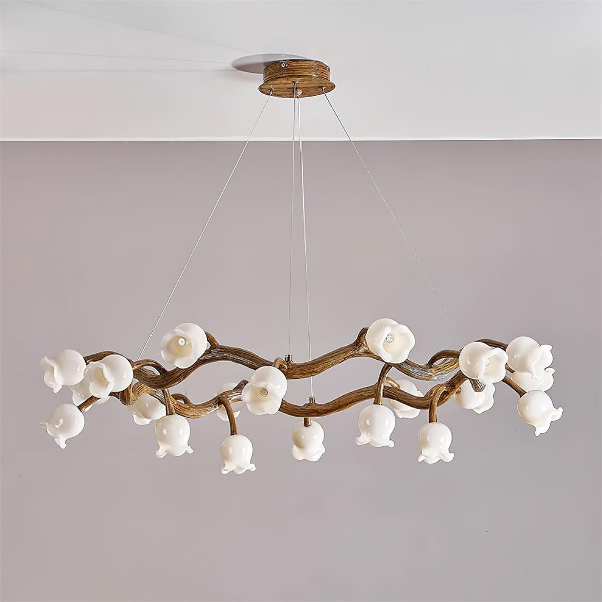 Alva Flowers Chandelier-Neutral Decor