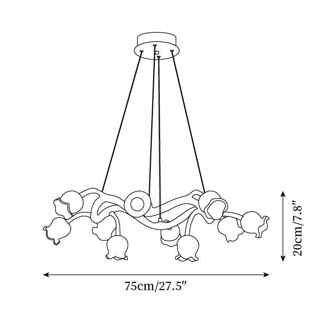 Alva Flowers Chandelier-Neutral Decor