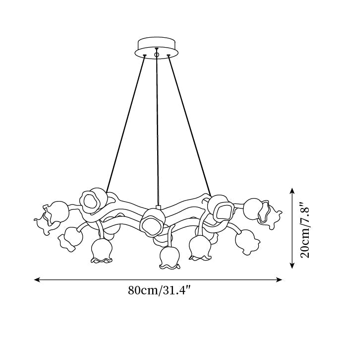 Alva Flowers Chandelier-Neutral Decor