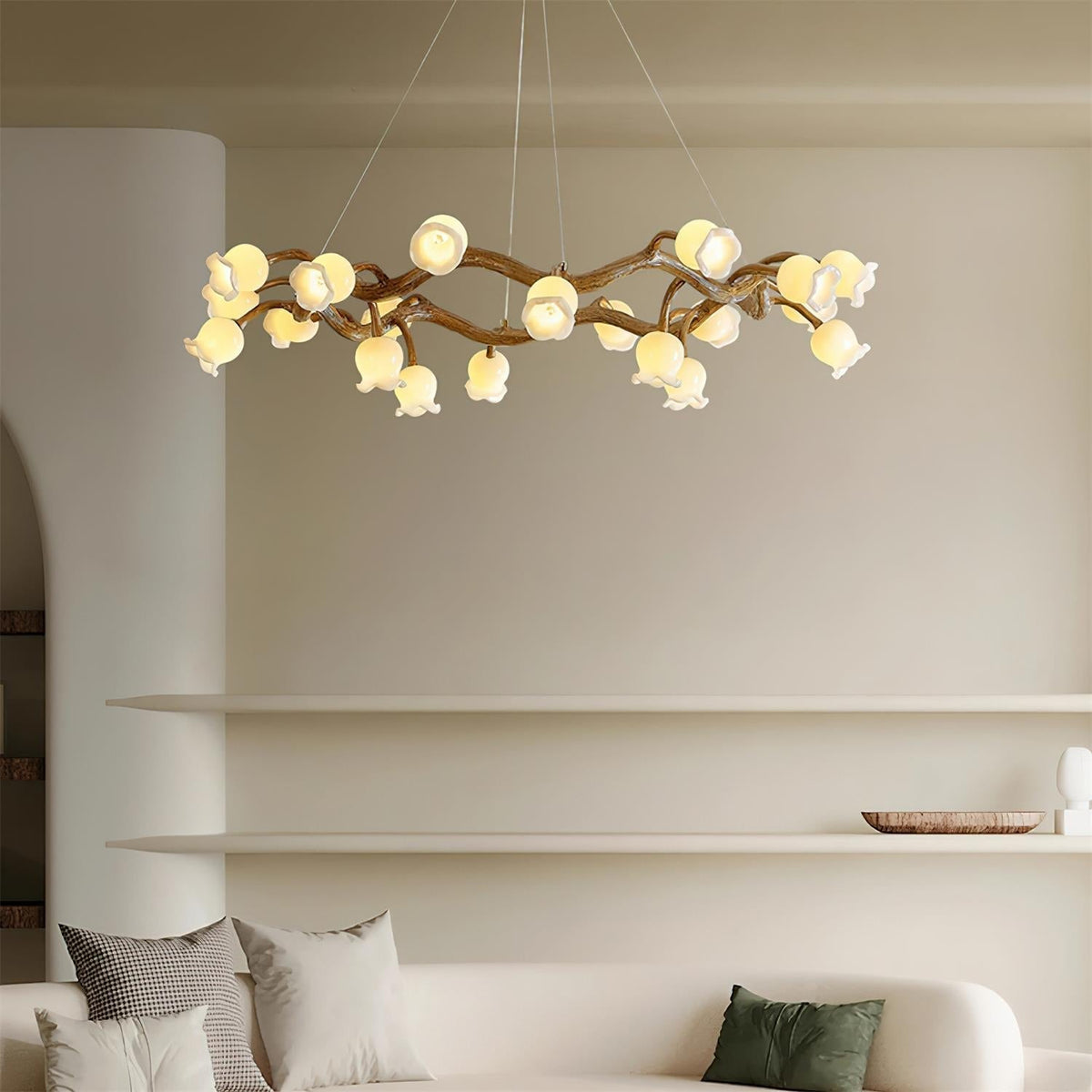 Alva Flowers Chandelier-Neutral Decor