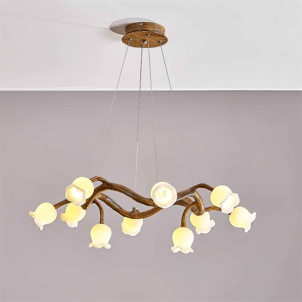 Alva Flowers Chandelier-Neutral Decor
