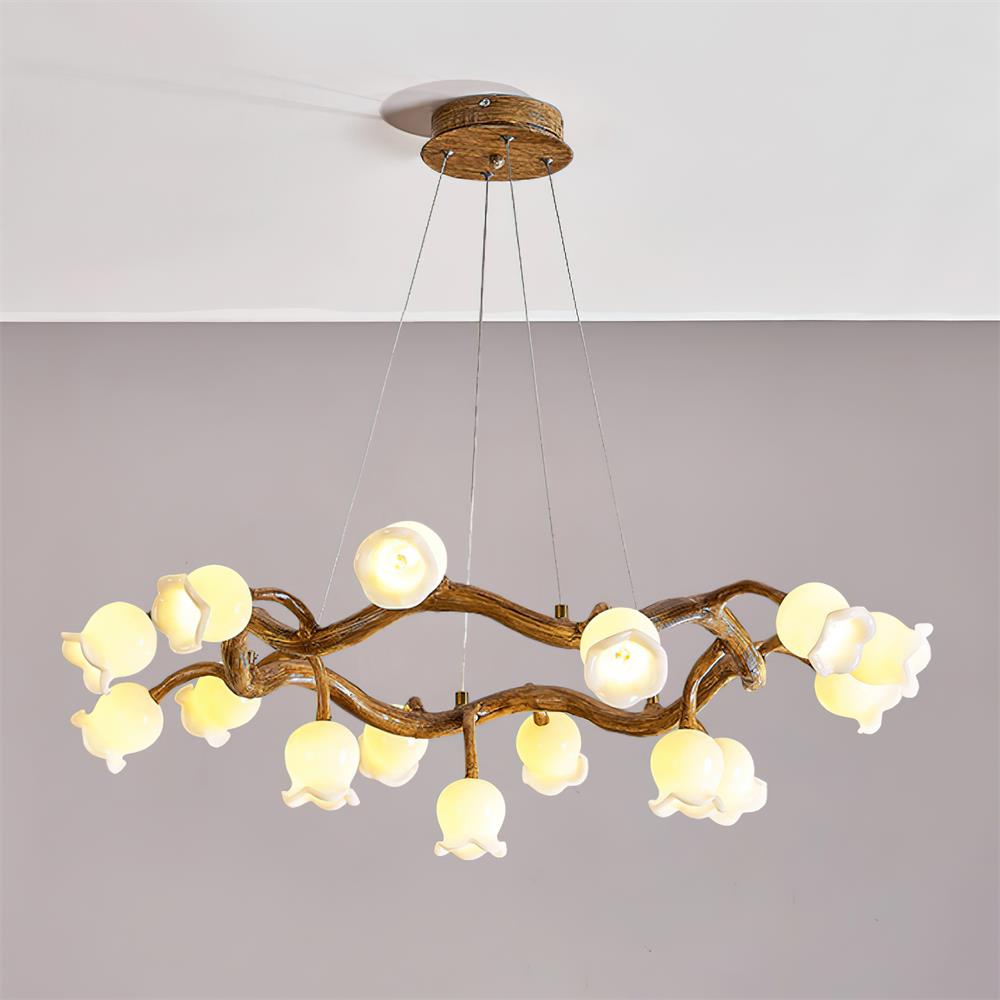 Alva Flowers Chandelier-Neutral Decor