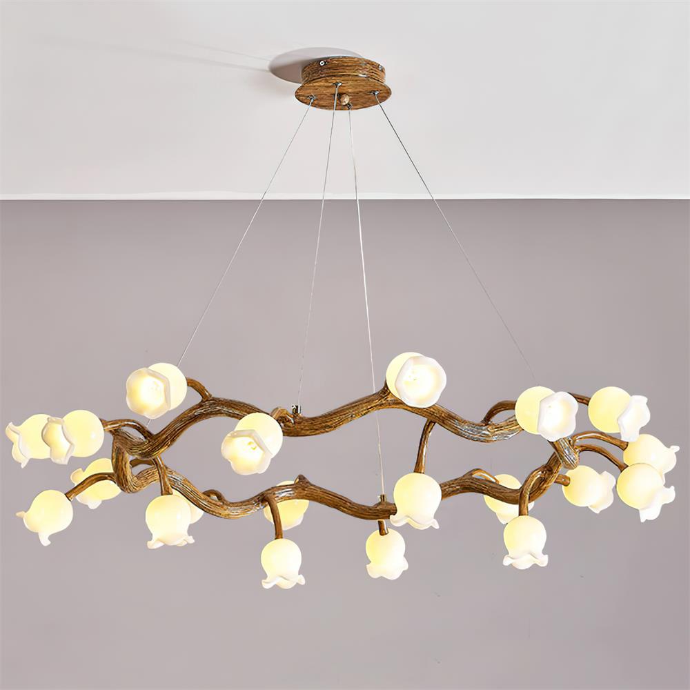 Alva Flowers Chandelier-Neutral Decor