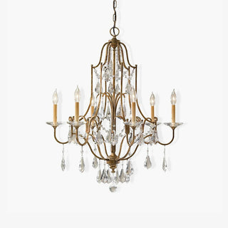 Lustra Lustre en Fer Cristal Candelabre Vintage