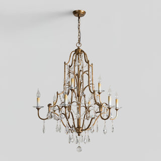 Lustra Lustre en Fer Cristal Candelabre Vintage