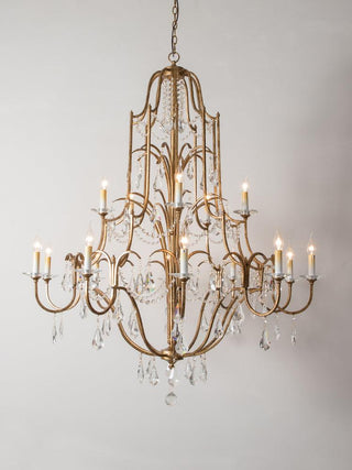 Lustra Lustre en Fer Cristal Candelabre Vintage