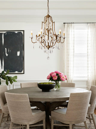 Lustra Lustre en Fer Cristal Candelabre Vintage