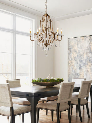 Lustra Lustre en Fer Cristal Candelabre Vintage
