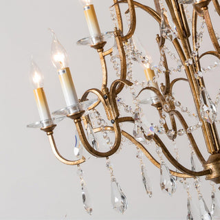 Lustra Lustre en Fer Cristal Candelabre Vintage