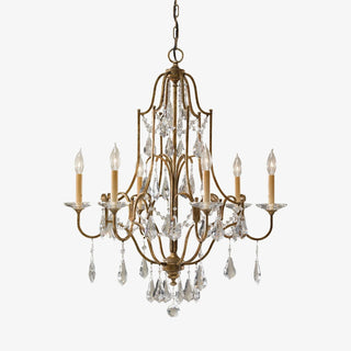 Lustra Lustre en Fer Cristal Candelabre Vintage