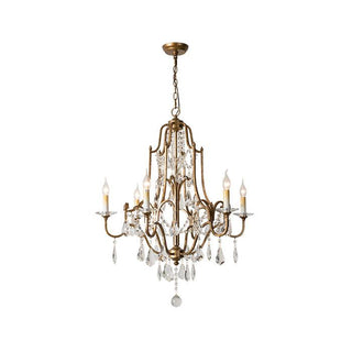 Lustra Lustre en Fer Cristal Candelabre Vintage