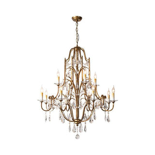 Lustra Lustre en Fer Cristal Candelabre Vintage