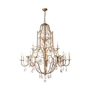 Lustra Lustre en Fer Cristal Candelabre Vintage
