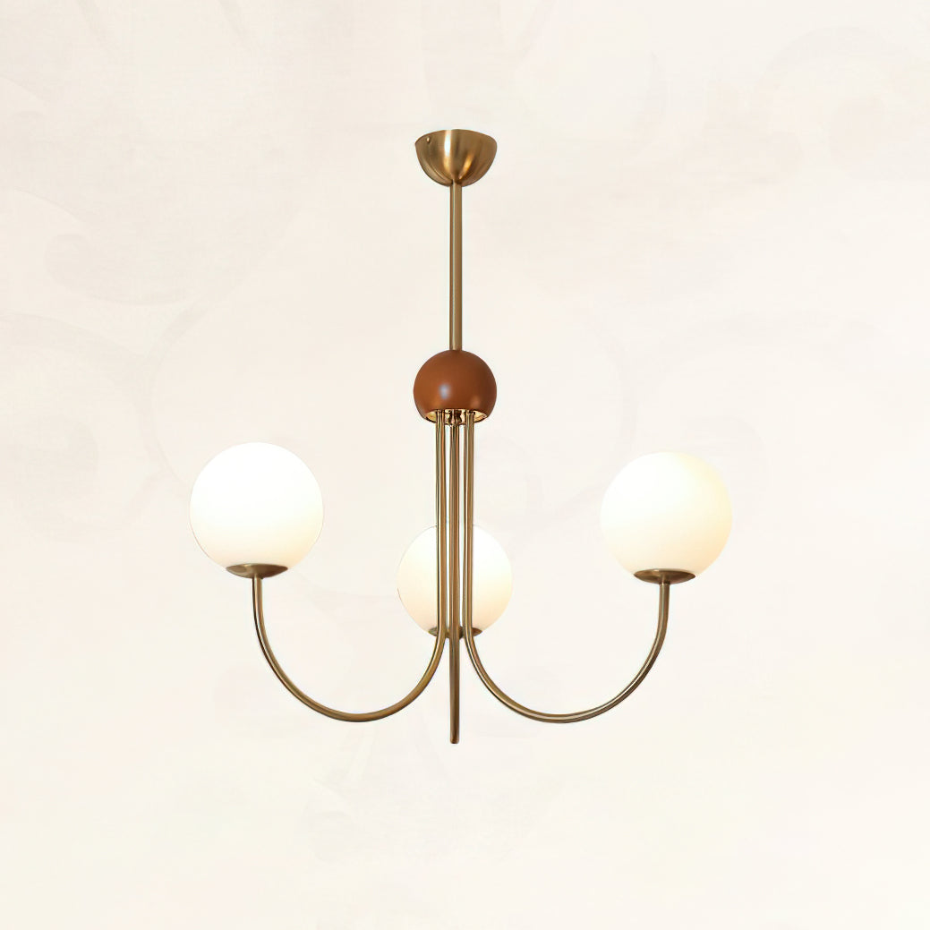 Sola Modern Brass and Globe Glass Chandelier-Neutral Decor