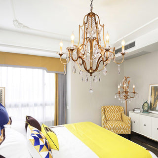 Lustra Lustre en Fer Cristal Candelabre Vintage