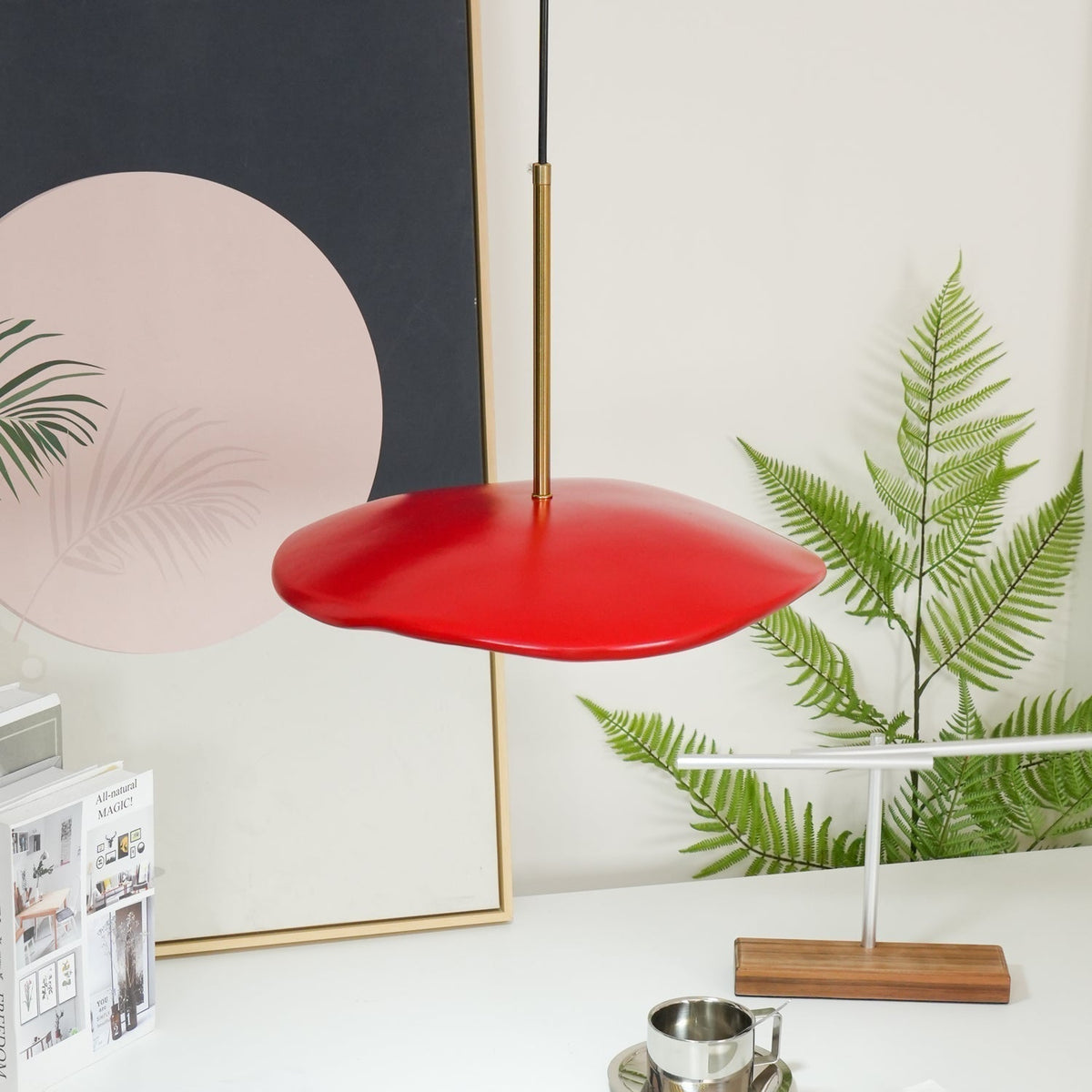 Mariva Pendant Lamp Wave Shape Gold Accent-Neutral Decor